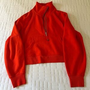 Lululemon Oversized Half Zip Funnel Neck Scuba Sweatshirt (M/L) Solar Orange